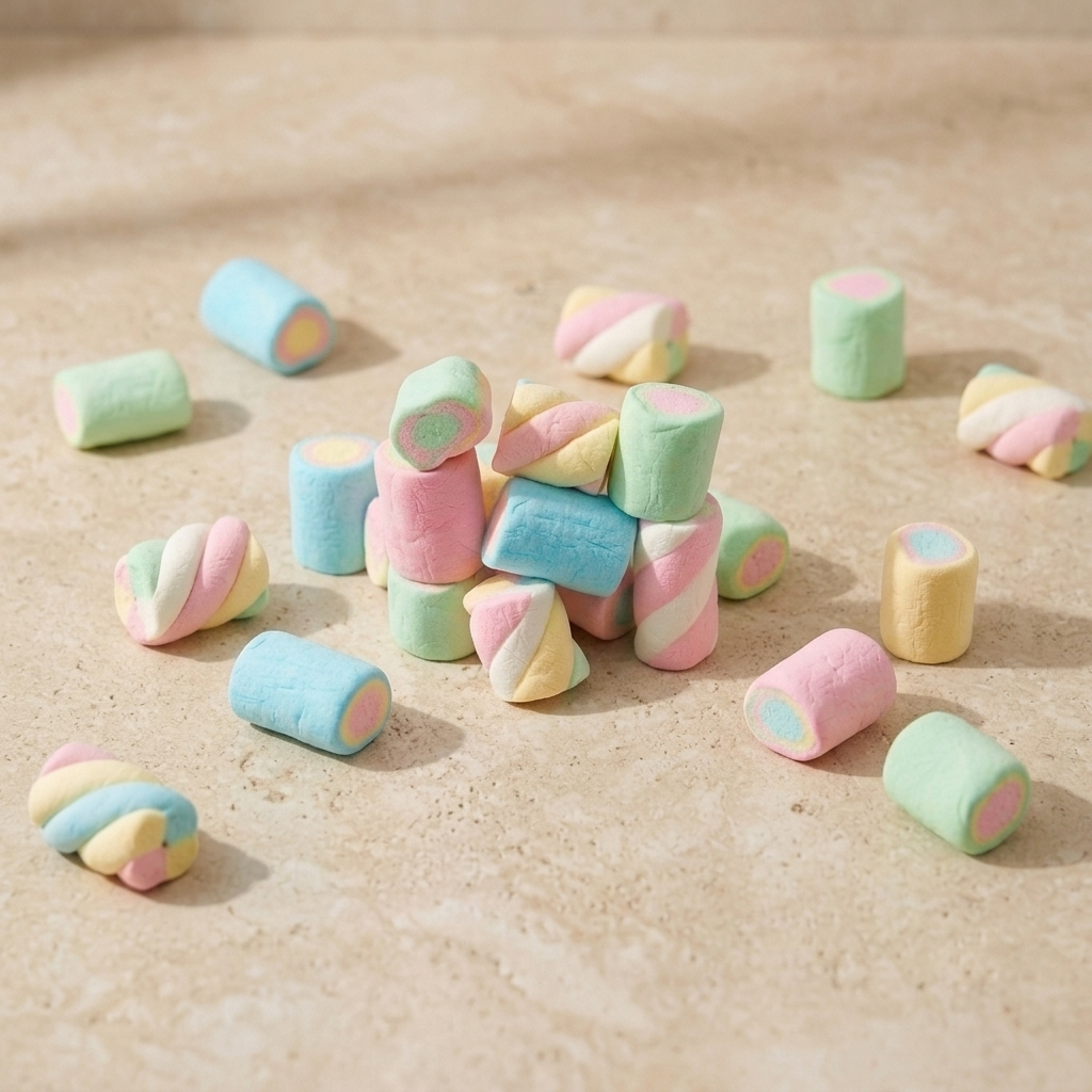 🍬 حلوى الخطمي المجففة بالتبريد